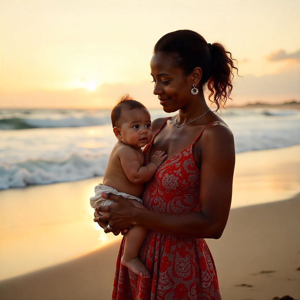 Madre abrazando a su bebé en ambiente tranquilo