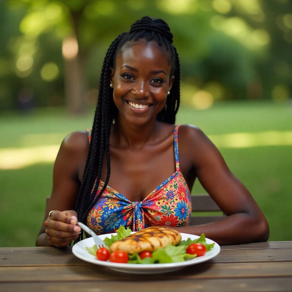 Madre enseñando alimentación saludable al bebé con frutas y alimentos naturales